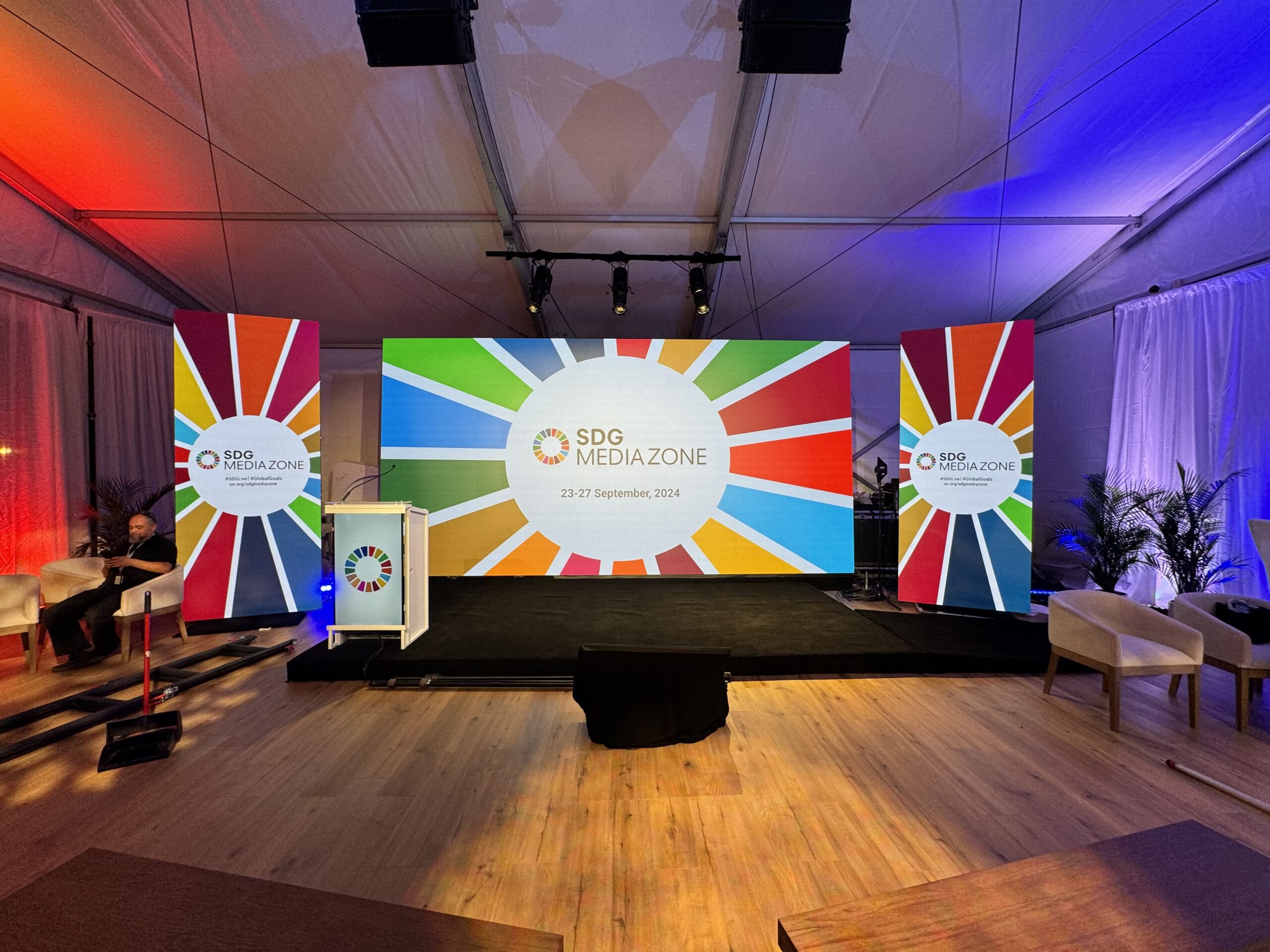 Conference hall set for an event